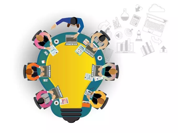 tavolo-riunione-idea Riunione di lavoro, tavola rotonda, scambio di idee
